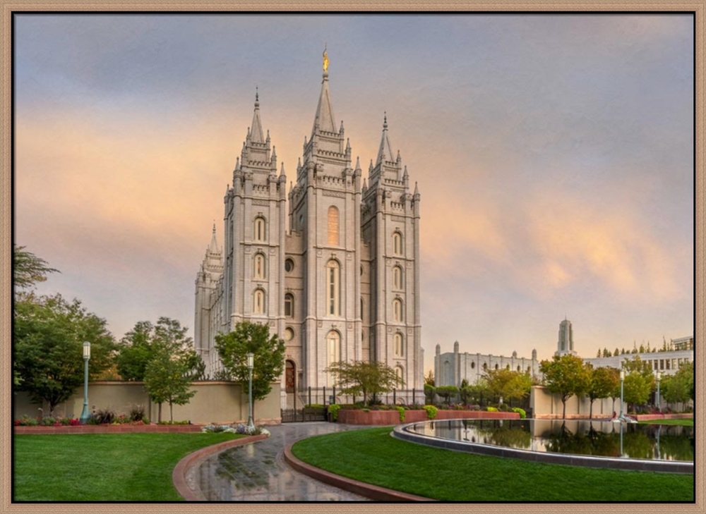 Covenant Path Temple Salt Lake 30 X 41 Framed Canvas